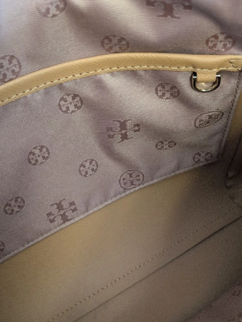 Tory Burch Camel Tan York Saffiano Cognac Leather Tote Shoulder Bag    M412